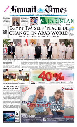 Egypt FM Sees 'Peaceful Change' in Arab World