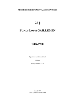 Fonds Louis Gaillemin 1909-1960