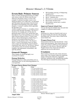 Monster Manual V.3.5 Errata