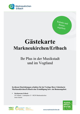 Gästekarte Markneukirchen/Erlbach