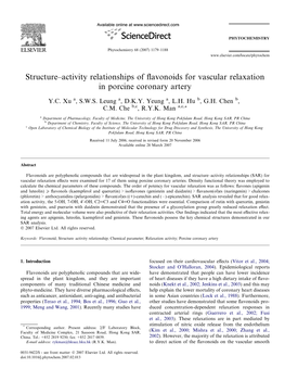 Structure–Activity Relationships of Flavonoids for Vascular Relaxation In