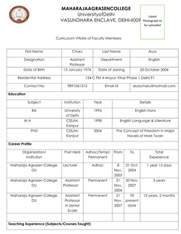 CV of Charu Arya.Pdf