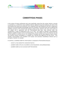 Cementitious Phases