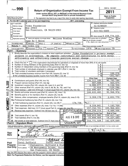 Return of Organization Exempt from Income Tax 2011