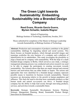 Embedding Sustainability Into a Branded Design Company