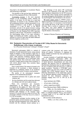 Dosimetric Characteristics of Circular 6-MV X-Ray Beams for Sterotactic Radiotherapy with a Linear Accelerator