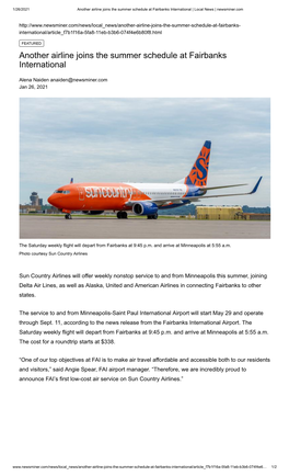 Another Airline Joins the Summer Schedule at Fairbanks International | Local News | Newsminer.Com