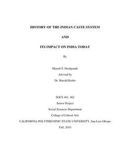 History of the Indian Caste System and Its Impact on India Today