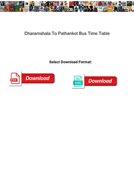 Dharamshala to Pathankot Bus Time Table