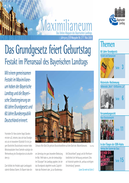 Maximilianeum Das Online-Magazin Des Bayerischen Landtags Jahrgang 3 I Ausgabe Nr