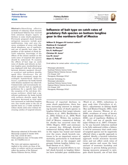 Influence of Bait Type on Catch Rates of Predatory Fish Species on Bottom