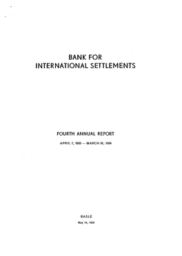 4Th Annual Report of the Bank for International Settlements