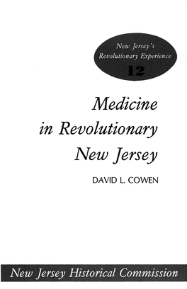 Medicine in Revolutionary New Jersey