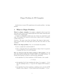 Clique Problem Is NP-Complete