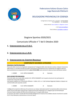 Delegazione Provinciale Di Cosenza