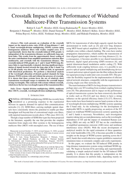 Crosstalk Impact on the Performance of Wideband Multicore-Fiber Transmission Systems Ruben S