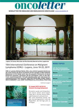 Lugano, June 18-22, 2019