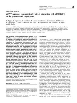 E2F4 at the Promoters of Target Genes