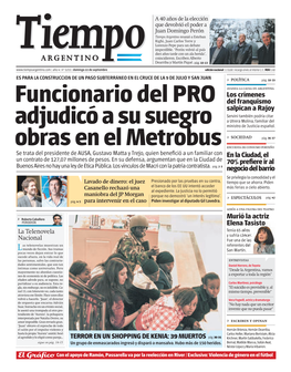 Funcionario Del PRO Adjudicó a Su Suegro Obras En El Metrobus
