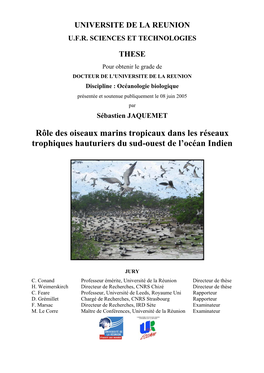 Rôle Des Oiseaux Marins Tropicaux Dans Les Réseaux Trophiques Hauturiers Du Sud-Ouest De L’Océan Indien