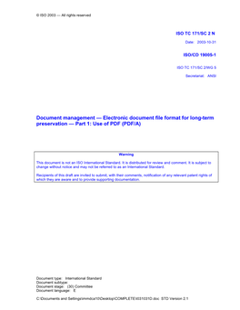 ISO 19005-1 Document Management