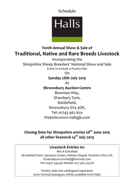 Traditional, Native and Rare Breeds Livestock