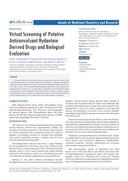 Virtual Screening of Putative Anticonvulsant Hydantoin Derived Drugs and Biological Evaluation