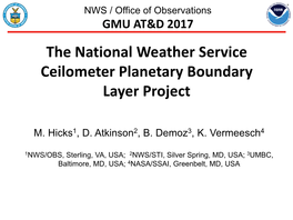 The National Weather Service Ceilometer Lidar Network [Mike