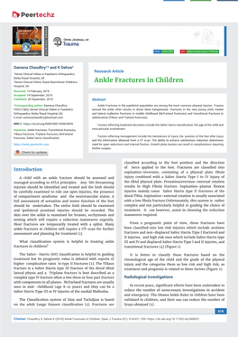 Ankle Fractures in Children