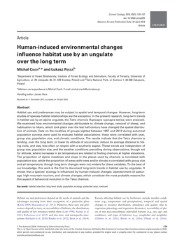 Human-Induced Environmental Changes Influence Habitat Use by an Ungulate Over the Long Term