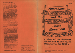 Anarchists and the Peace Movement