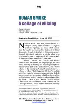 HUMAN SMOKE a Collage of Villainy