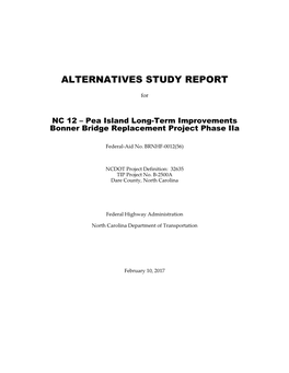 Alternatives Study Report