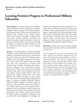 Locating Feminist Progress in Professional Military Education