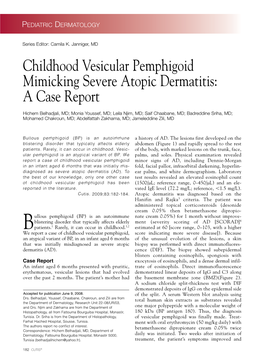 Childhood Vesicular Pemphigoid Mimicking Severe Atopic Dermatitis: a Case Report