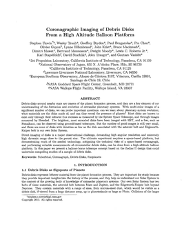 Coronagraphic Imaging of Debris Disks from a High Altitude Balloon Platform