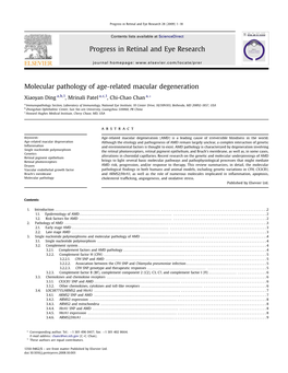 Molecular Pathology of Age-Related Macular Degeneration