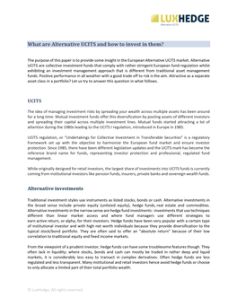 What Are Alternative UCITS and How to Invest in Them?