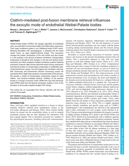 Clathrin-Mediated Post-Fusion Membrane Retrieval Influences the Exocytic Mode of Endothelial Weibel-Palade Bodies Nicola L