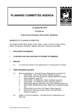 Planning Committee Agenda