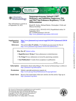 Differentiation and Th17 but Enhances Regulatory T Cell Deficiency And