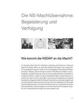 Die NS-Machtübernahme: Begeisterung Und Verfolgung