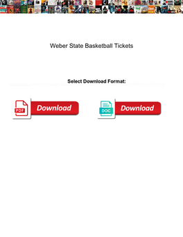 Weber State Basketball Tickets