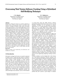 Overcoming Trial Version Software Cracking Using a Hybridized Self-Modifying Technique