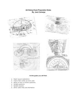 Art History Exam Preparation Notes By: Jean Camargo