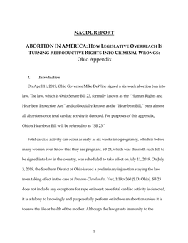 NACDL REPORT ABORTION in AMERICA: H Ohio Appendix