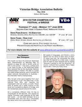 VBA Bulletin May 2018