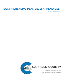 Comprehensive Plan 2030: Appendices 2020 Update