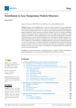 Scintillation in Low-Temperature Particle Detectors
