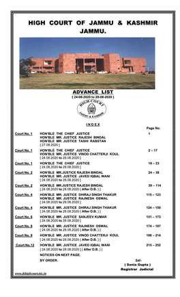 High Court of Jammu & Kashmir Jammu